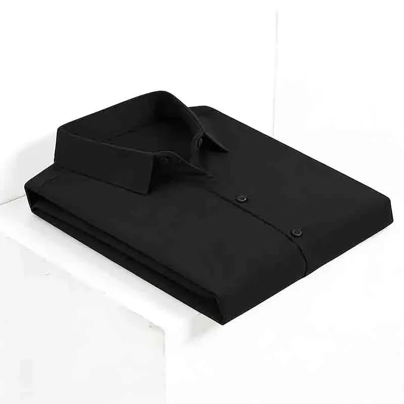 Camicia da uomo a maniche corte azzurra slim fit elegante con bottoni per invitati a matrimoni, feste e cerimonie