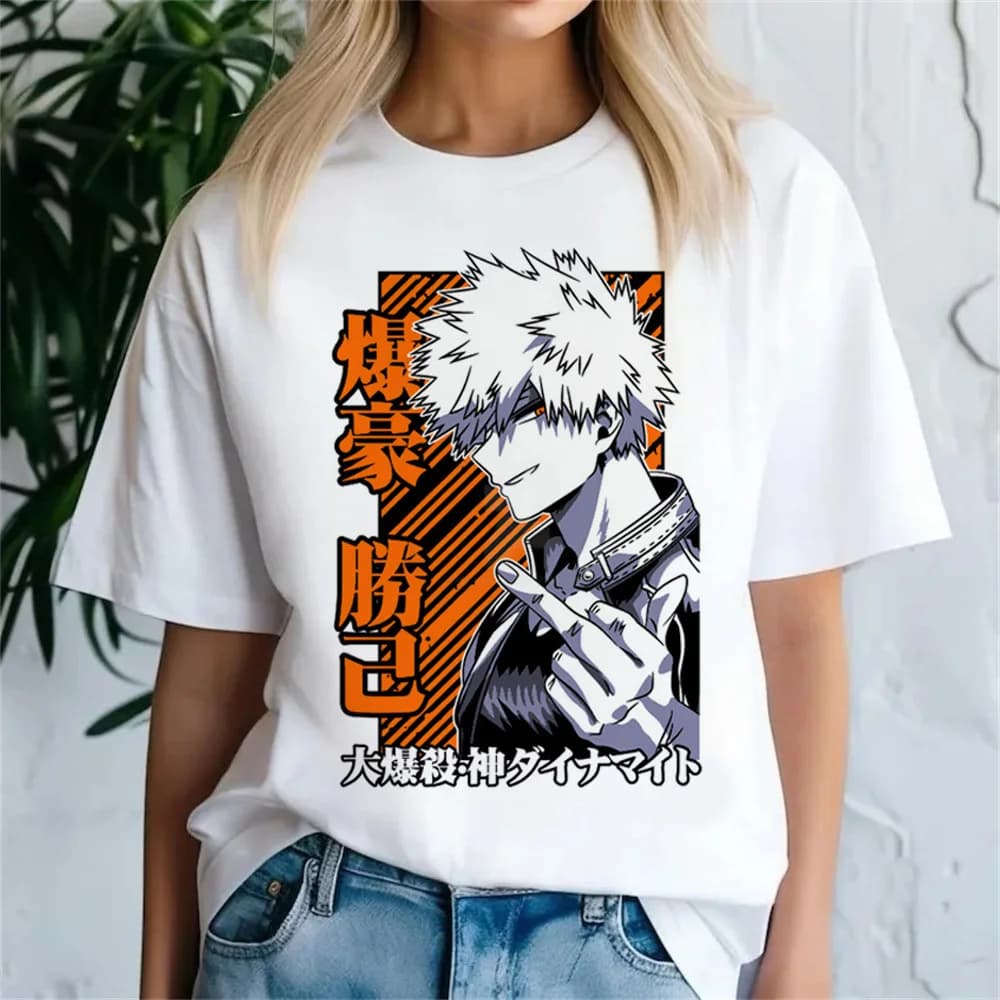 2026 New Bakugo Katsuki Kids Cotton T‑Shirt Pop Culture Punk Kawaii Hip Hop Pastel Graphic Harajuku Vintage Printed T‑Shirt