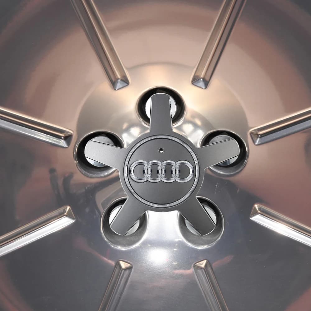 4 pz. Coprimozzo/Copricerchio per Audi A3 A4 B8 A6 C6 C7 A5 Q5 Q3 Q7 S3 S4 S5 S6 S8 A5, Accessori Auto con Emblema a Cinque Razze