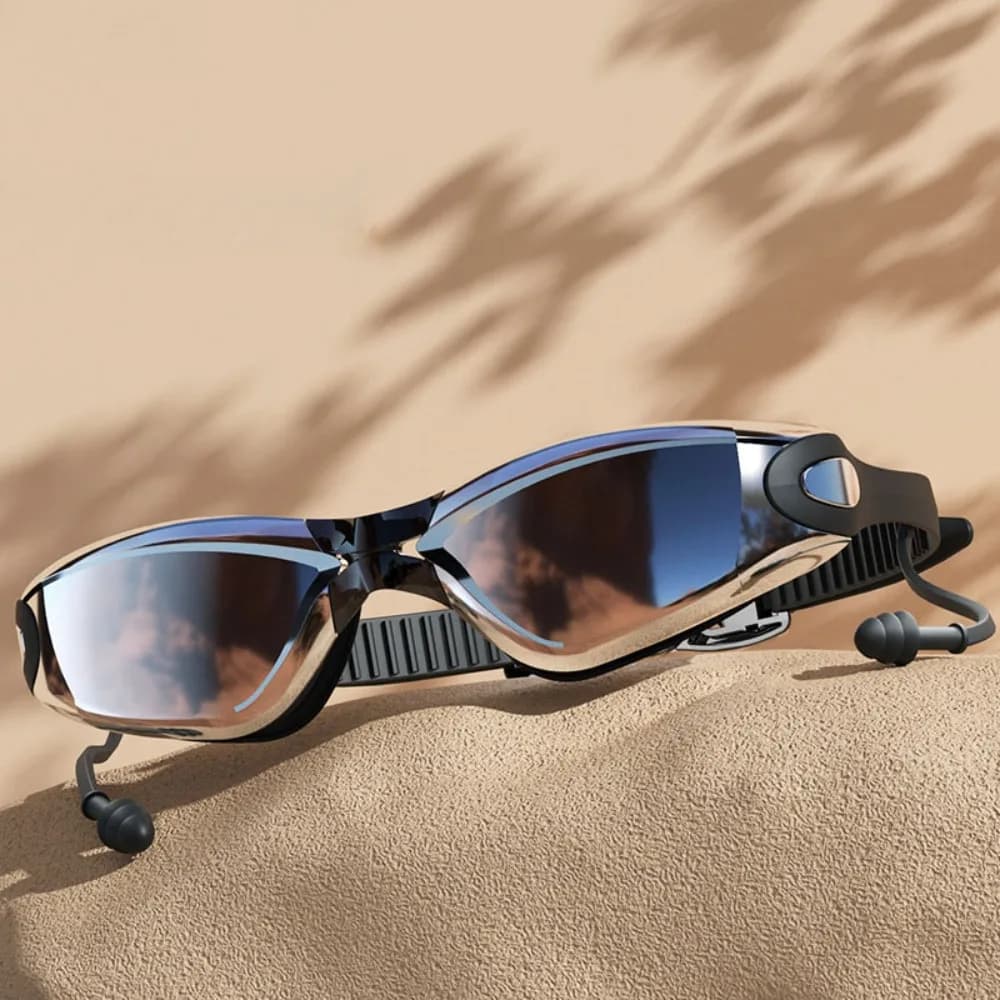 Anti Fog Swimming Goggles With Earplugs Waterproof Swim Eyewear Glasses HD Elastic Swim Training Glasses Swimming Accessories