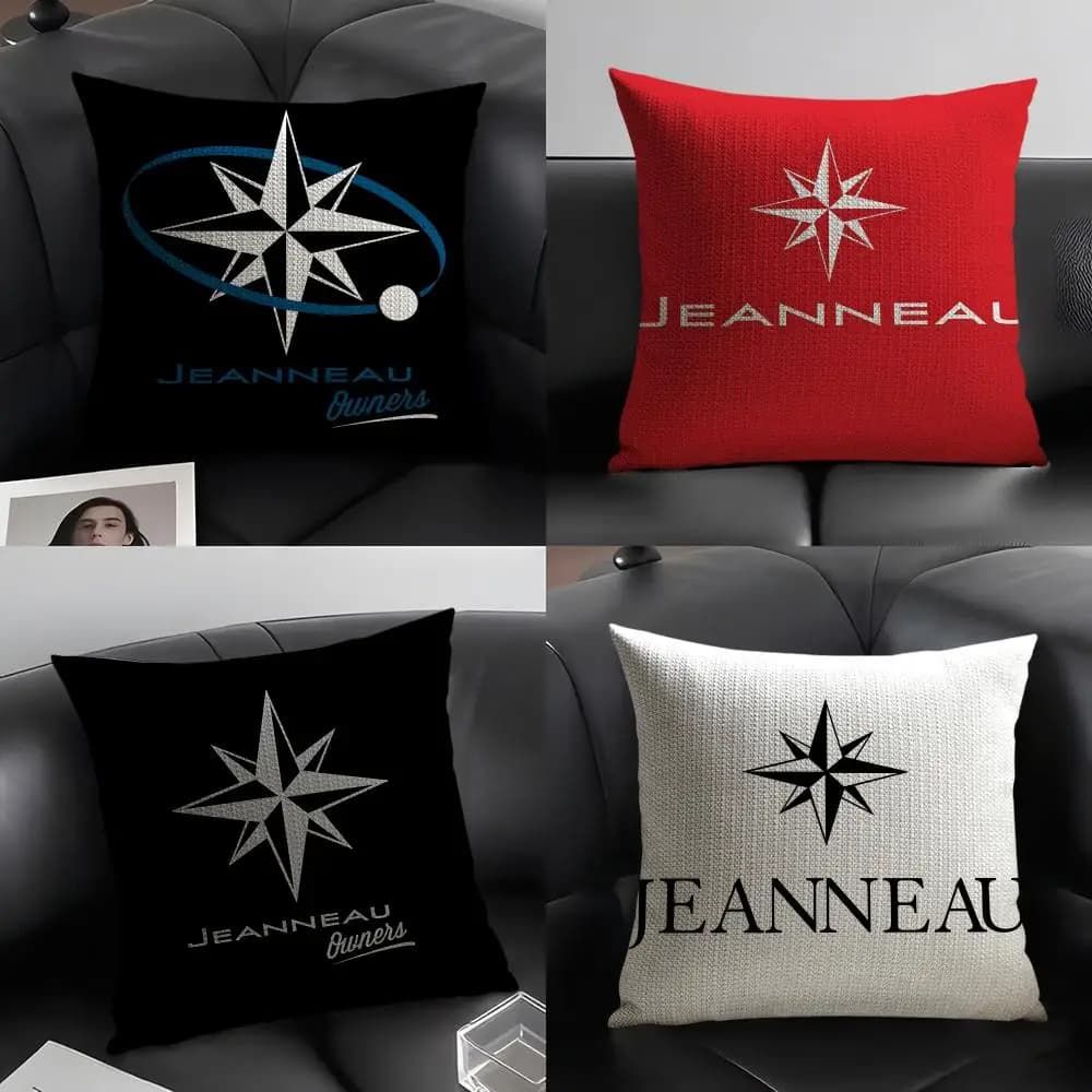 J-Jeanneau Y-Yachtss Pillow Sheet Natural Linen Organic Fabric Front-Retro Printing Sofa House Decorations Ecological Breathable