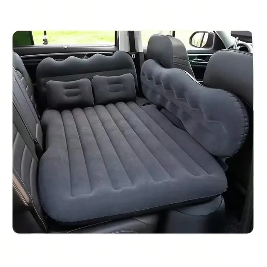Materasso gonfiabile per auto, per sedile posteriore SUV, letto da viaggio portatile per campeggio con 2 cuscini e pompa elettrica