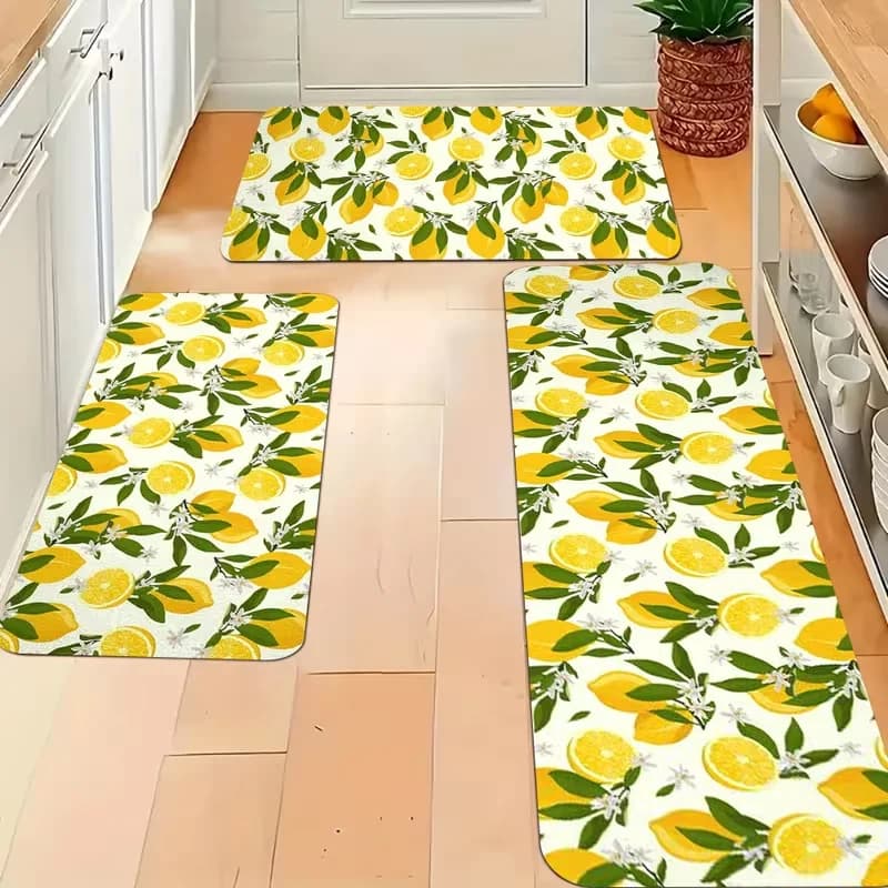 Tappeto da Cucina con Stampa Limoni, Morbido e Confortevole, Lavabile, Adatto per Camera da Letto