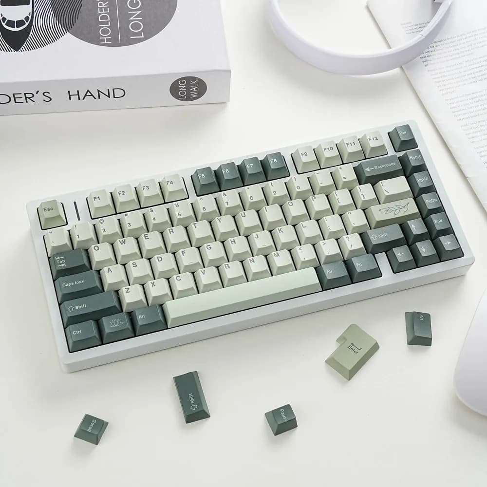 Cherry PBT Keycaps Botanical ISO German Spanish French Korean Russian Keycap Dye Sub 143 Keys For Gaming Mechanical Keyboard