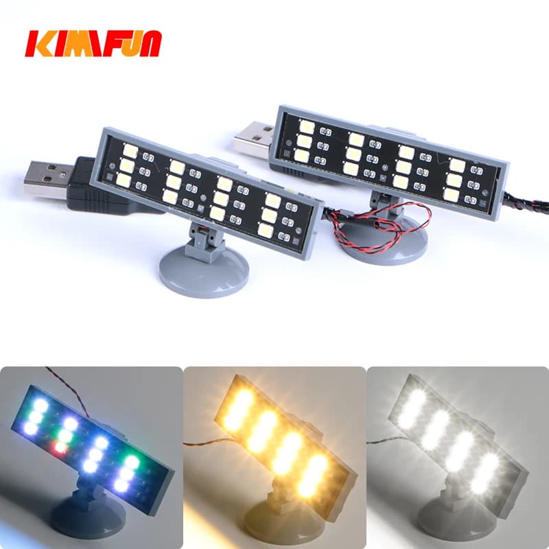2pcs Building Blocks Universal DIY LED Lighting RGB Bricks MOC Toy with USB Port Colorful White Warm Spotlights Kit For LEGO