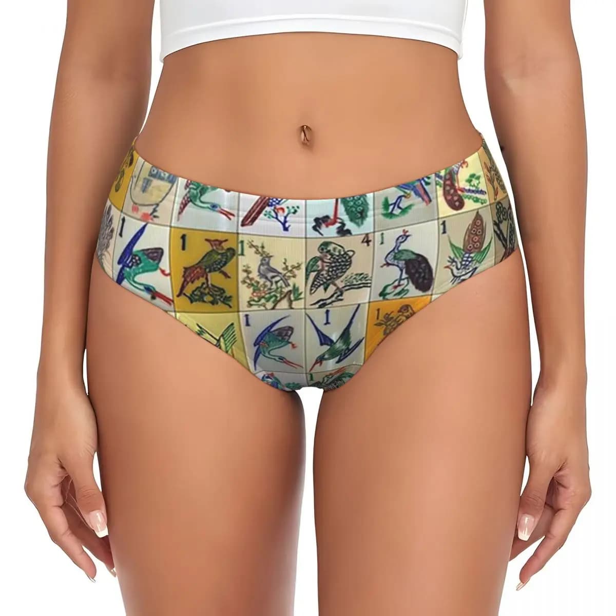 Personalizzato Mah Jongg Birds Mahjong Piastrelle Mutandine Slip Slip Comfort da donna Intimo Mutande femminili traspiranti