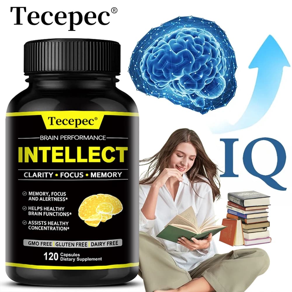 Memory, concentration, clarity, energy brain supplement - Nootropic brain booster DMAE Bacopa Monnieri and phosphatidylserina capsules