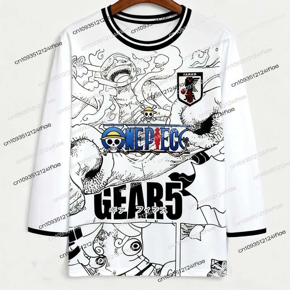 2025 Japan One Piece Autumn/Winter Long Sleeve T-Shirt Luffy Adult Men's/Women's Football Special Jersey Kids Anime Long Sleeve