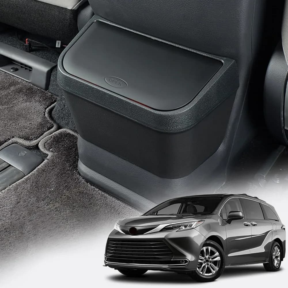 Cestino per rifiuti impermeabile per auto, per Toyota Sienna 2021 2022 2023 2024, accessori neri