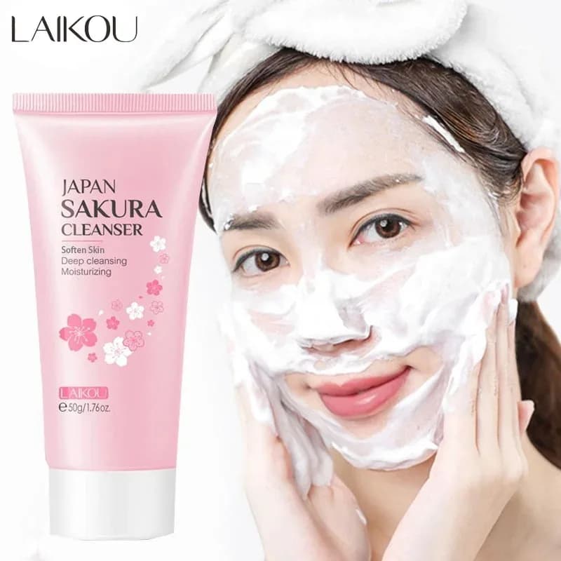LAIKOU Detergent Face Foam Face Washing Remove Black Spots Moisturizing Reduce Pores Deep Cleaning Oil Control Skin Care 50g