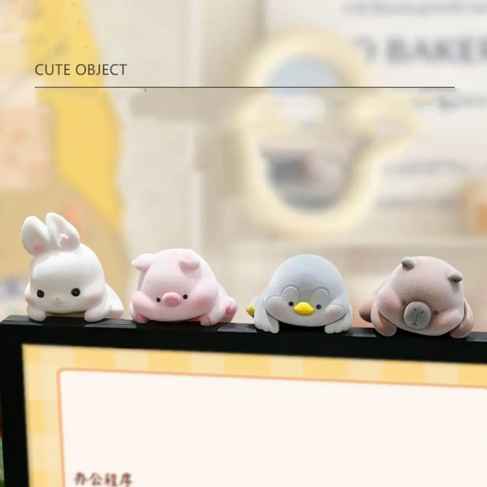 Floccaggio Monitor per computer Decorazione Ornamento da scrivania Panda Schermo per cani Modello animale Pinguino Cartoon Console centrale Bambola