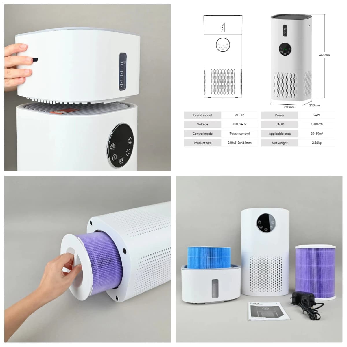 Nuovissimo Purificatore d'Aria Intelligente per Aromaterapia 2026, Portatile con Filtro HEPA per Animali Domestici, Casa, Scrivania, Allergie