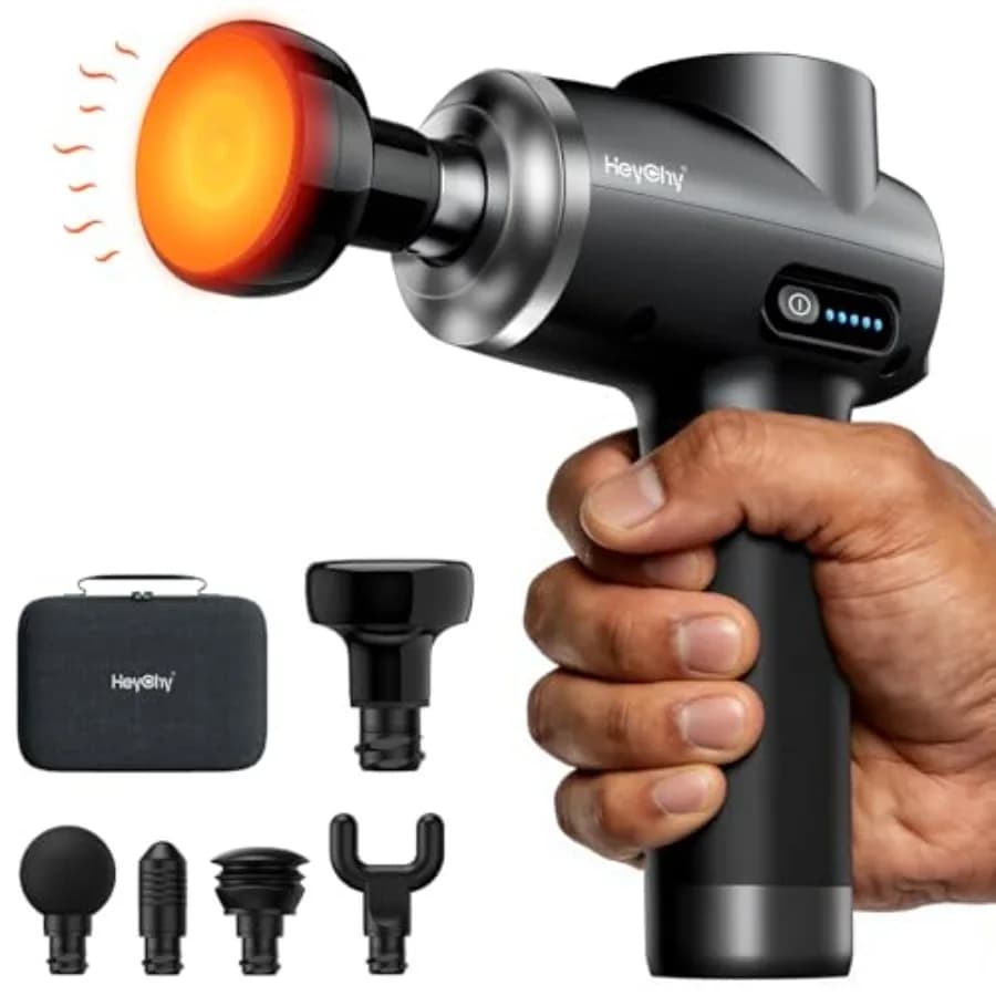 Professional Massage Gun for Muscles with Heat, Muscular Massage Percussion Portable for Back and Body, Amplitude 12mm