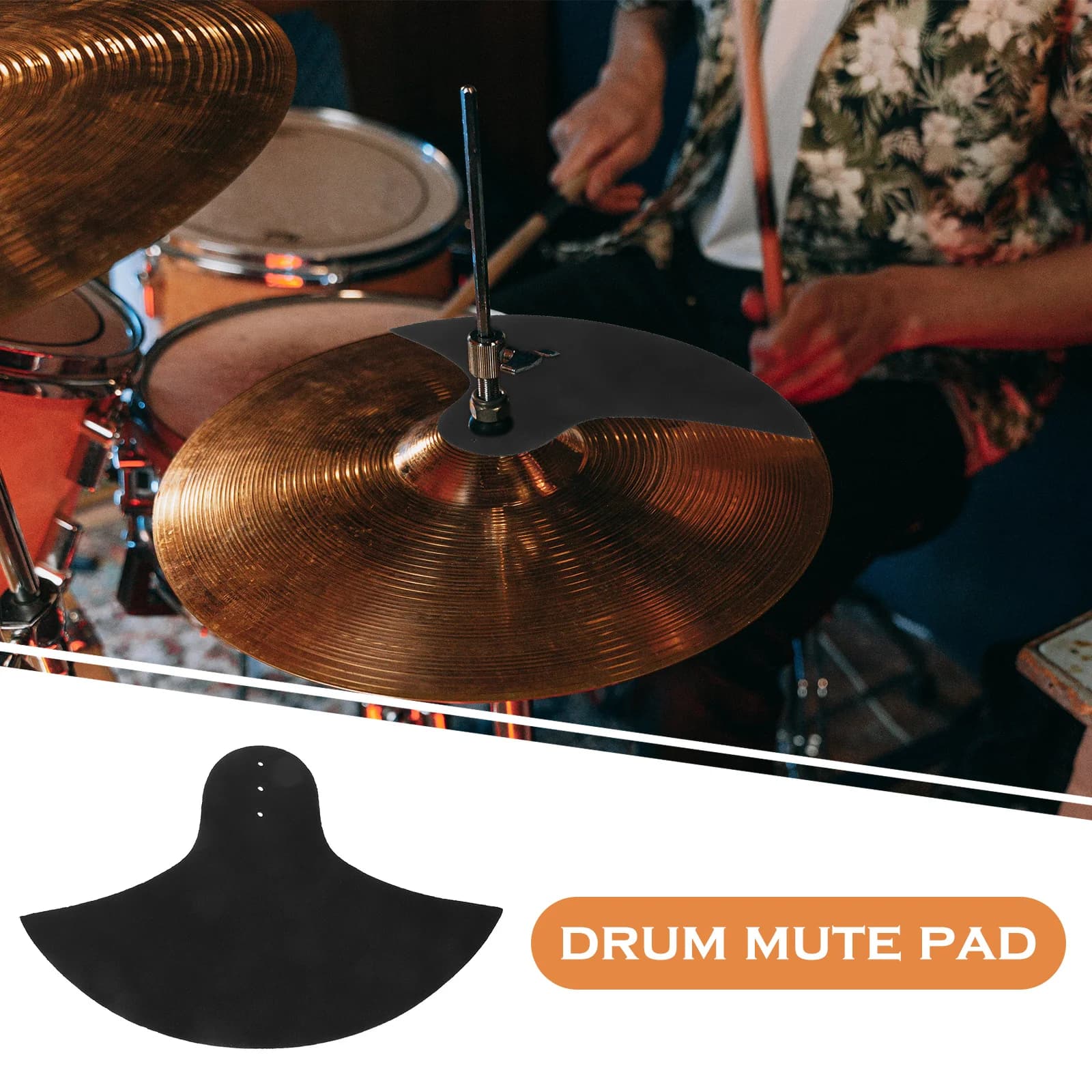 2 pz. Pad Silenziosi per Batteria in Gomma, Pad Compatti Leggeri Portatili per Pratica, Studio, Uso Domestico, Set di Pad per Piatti
