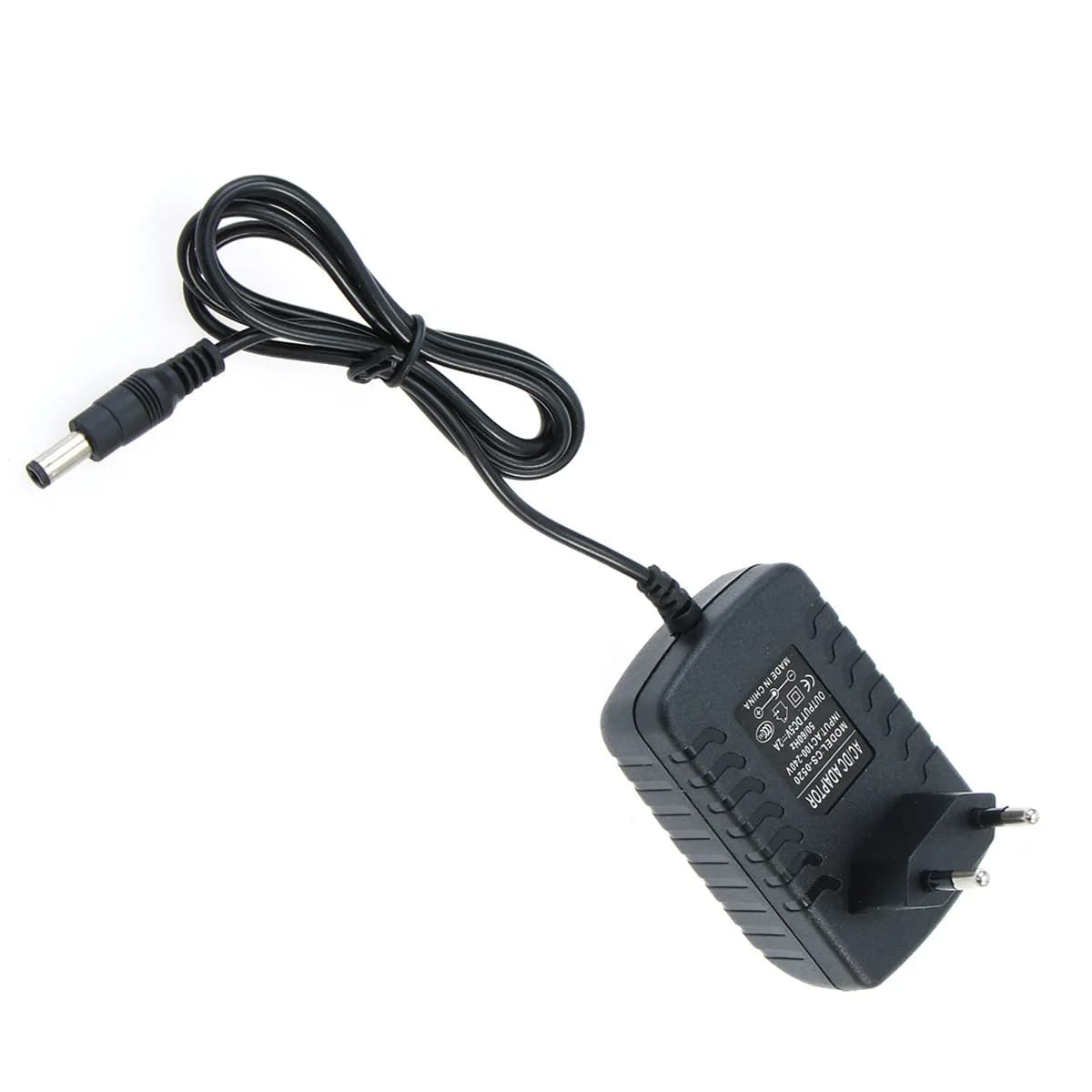 Adattatore di Alimentazione Nero DC 5V 2A 3.5mm AC 100-240V con Spina EU per Casa e Viaggio, Caricabatterie Portatile ad Alte Prestazioni Compatibile con 5V 2A