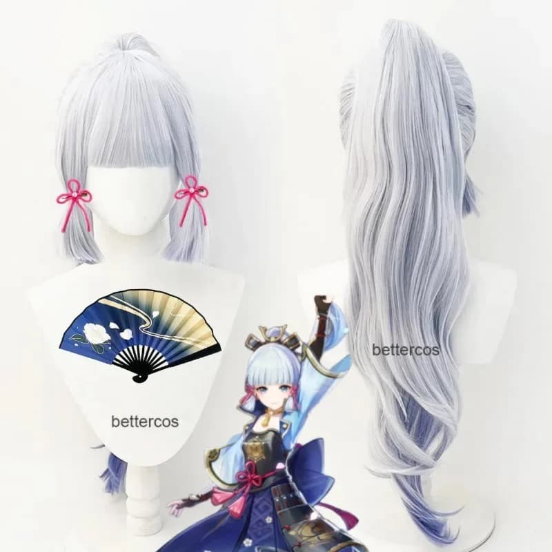 NewKamisato Ayaka Wig Cosplay Wig Blue Silver Cosplay Wigs Soul Wigs Synthetic Wigs Heat Resistant Halloween2025 Wigs
