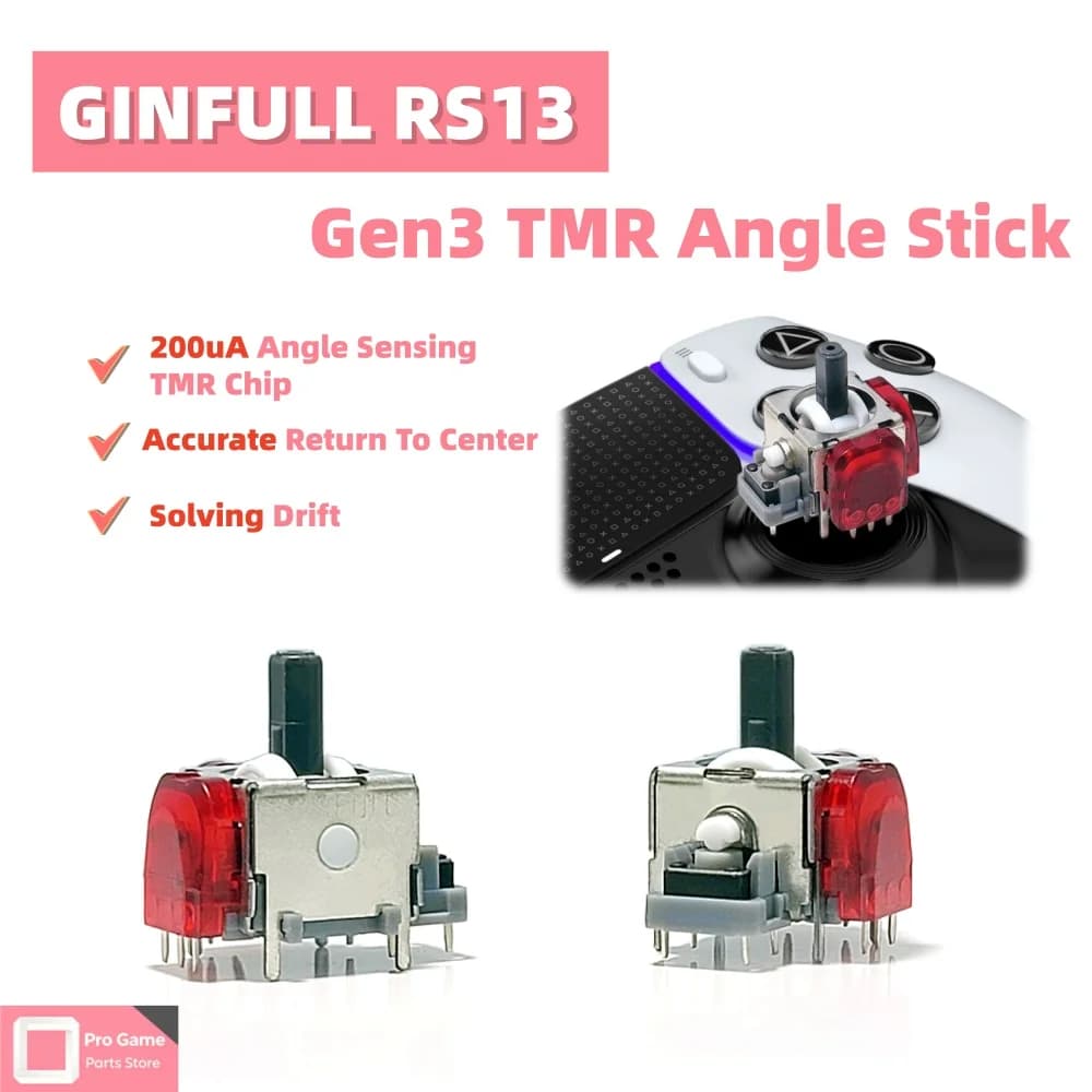 10/100PCS GINFULL RS13 TMR Joystick for PS5/Edge Controller Thumbstick No-Drift Replacement Gamepad 3D Analog Sensor Accessories