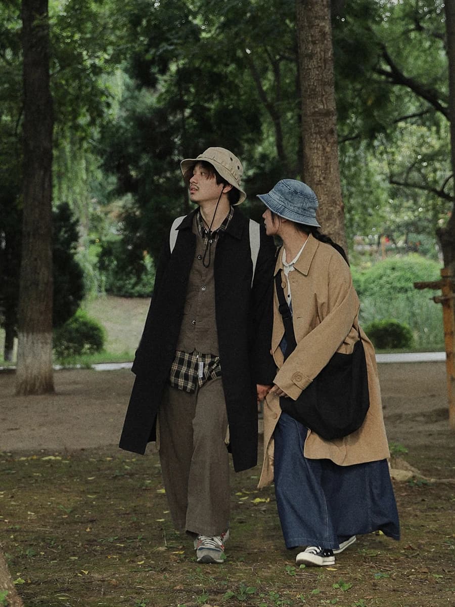Giacca in cotone di media lunghezza oversize in stile giovanile, capospalla da uomo e da donna, cappotto autunnale invernale in stile giapponese vintage