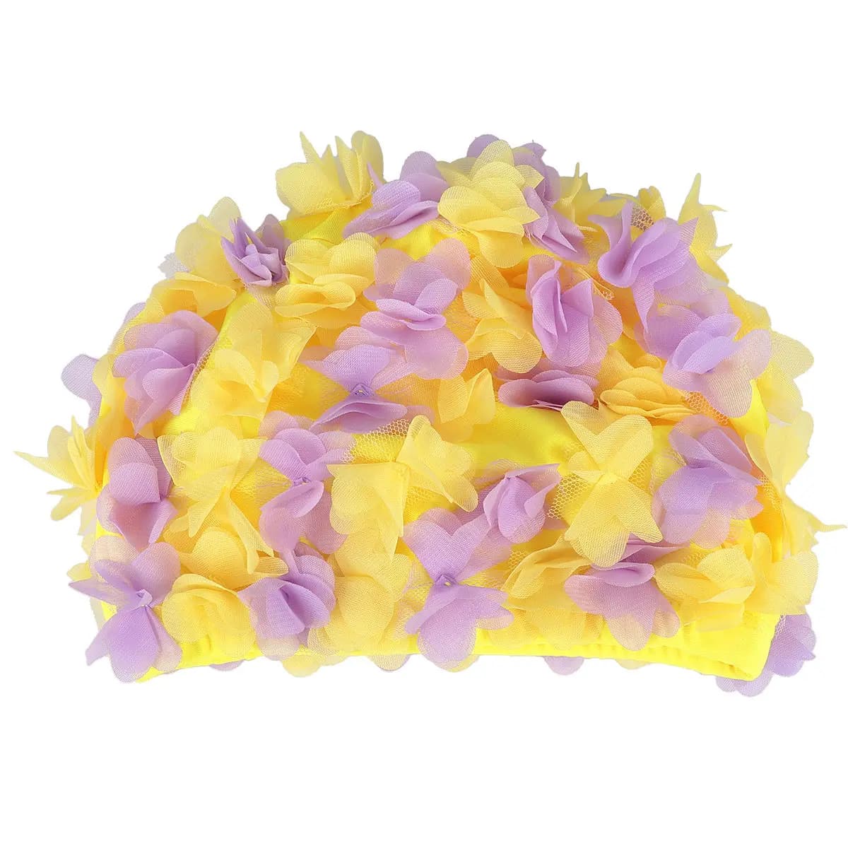 Cuffia da nuoto traspirante floreale da donna per adulti, bellissima con petali di fiori