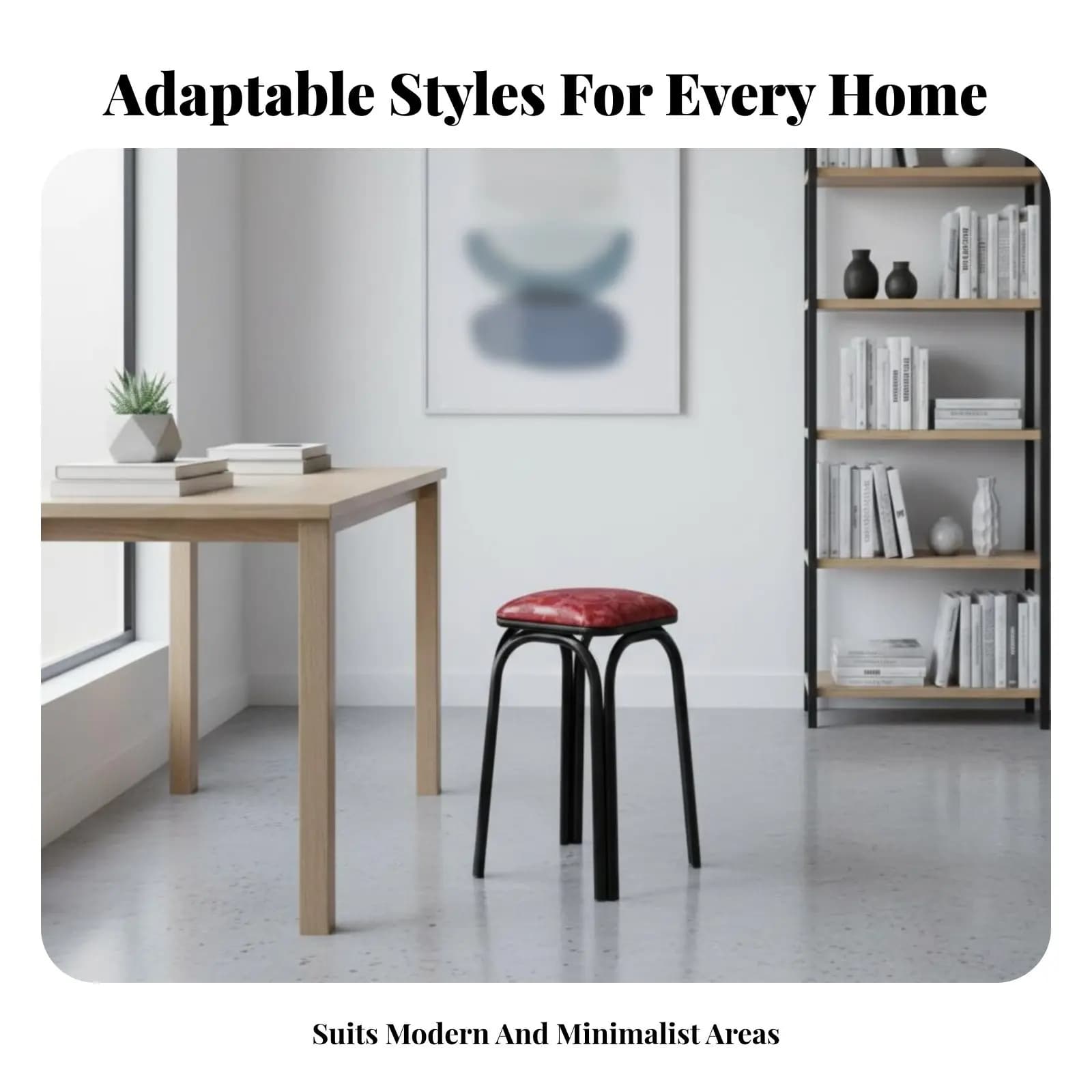 Stool upholstered in Tre Gambe with Seat Morbida, Design Minimalist and Multifunctional for Interior, Ideal for Home and Small Spaces