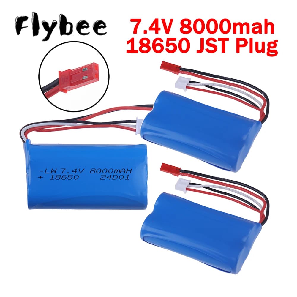 Batteria agli ioni di litio JST Plug 7.4V 18650 8000mAh per USB SG1605 SG1606 SG1603 SG1604 Pro UDIRC UD 1603 1607 Pro RC Car