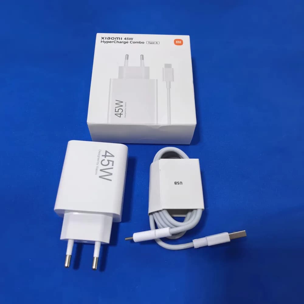 Caricabatterie Rapido Xiaomi 45W QC3.0 con Adattatore EU e Cavo Type-C 6A 1M per Redmi Note 14 13 12 Pro Mi 9 10 11 12 POCO F6 M6 X4