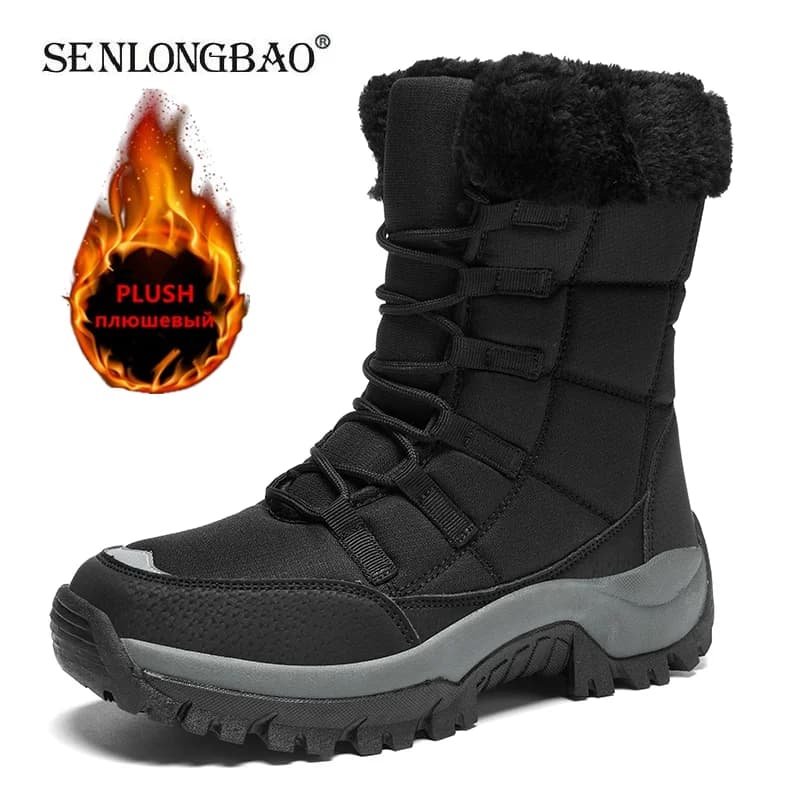 Stivaletti da donna invernali tenere in caldo stivali da neve da donna Outdoor Slip on Platform stivali da trekking da donna stivali da donna in peluche addensati