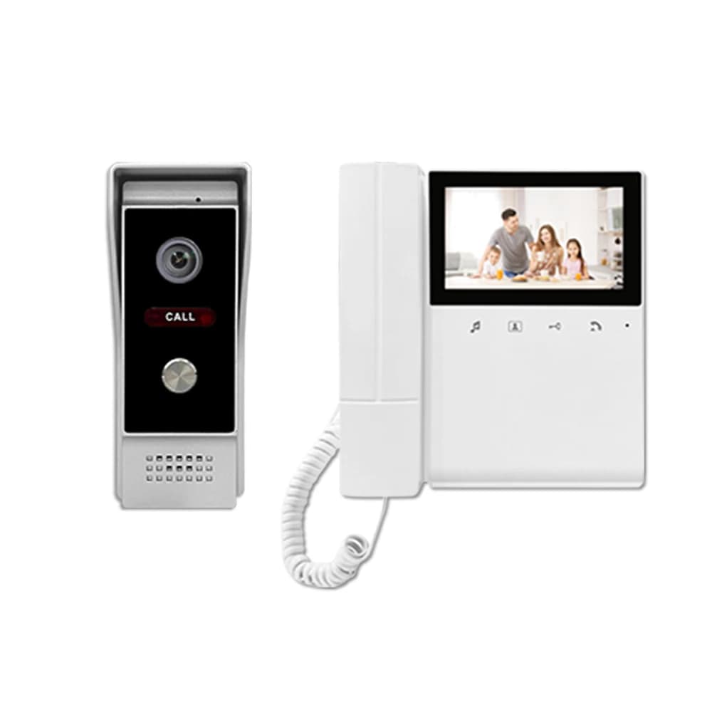 Monitor TFT da 4,3 pollici Videocitofono cablato 4 Visione notturna IR Citofono Campanello visivo Spioncino Telecamera per porta