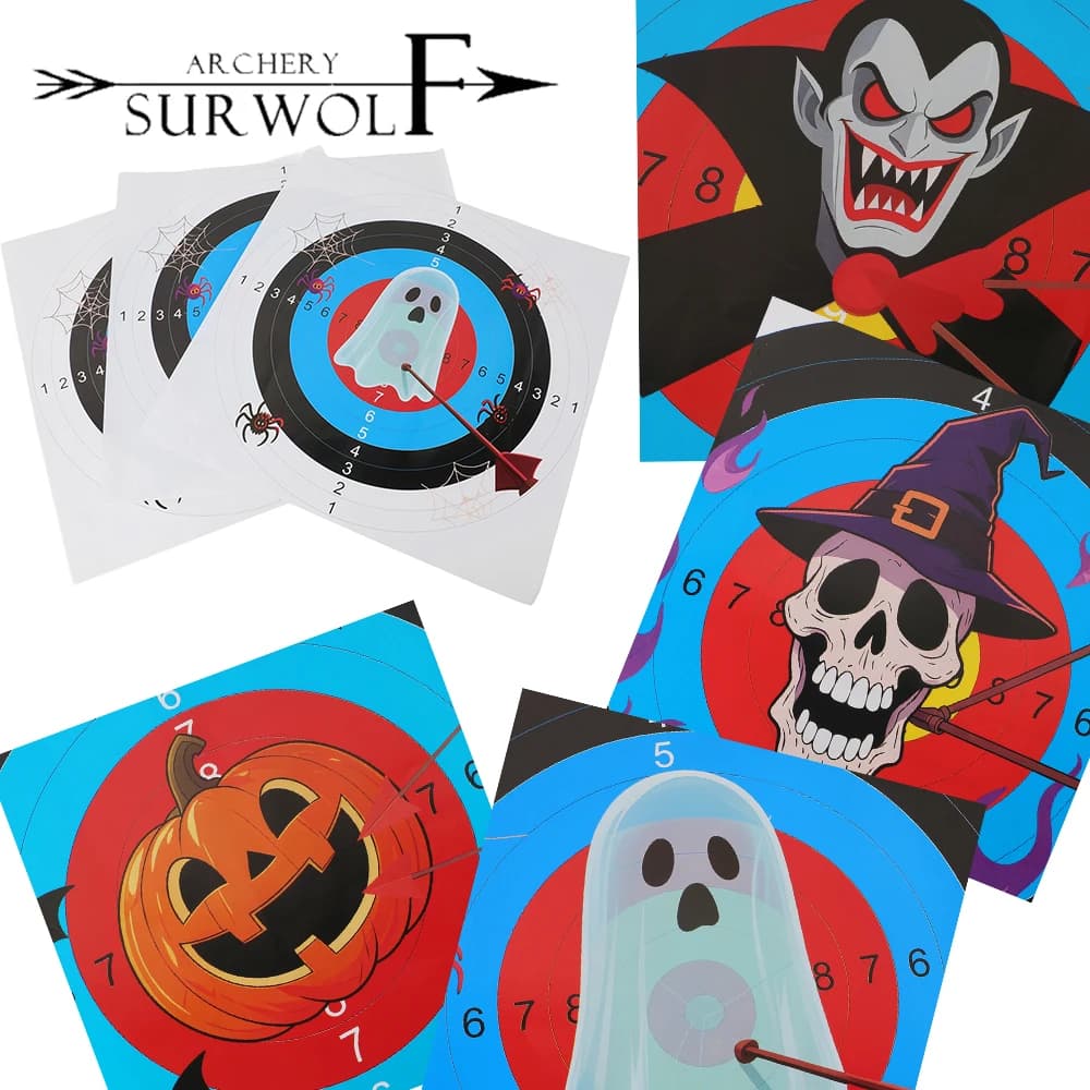 10/20pcs Halloween Tiro con l'arco Bersaglio di Carta 41*41 cm Carta patinata Fantasma Zucca Vampiro Teschio Caccia all'aperto Tiro Arco Accessorio