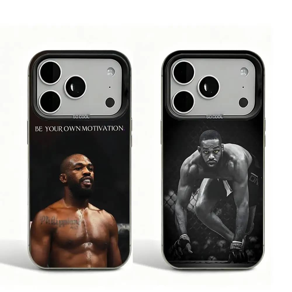 Limited about Jon J-Jones B-Bones Black Matte Phone Case For iPhone 12 11 14 13 17 16 15 Pro Max Plus Air XR Large Lens Frame Cover