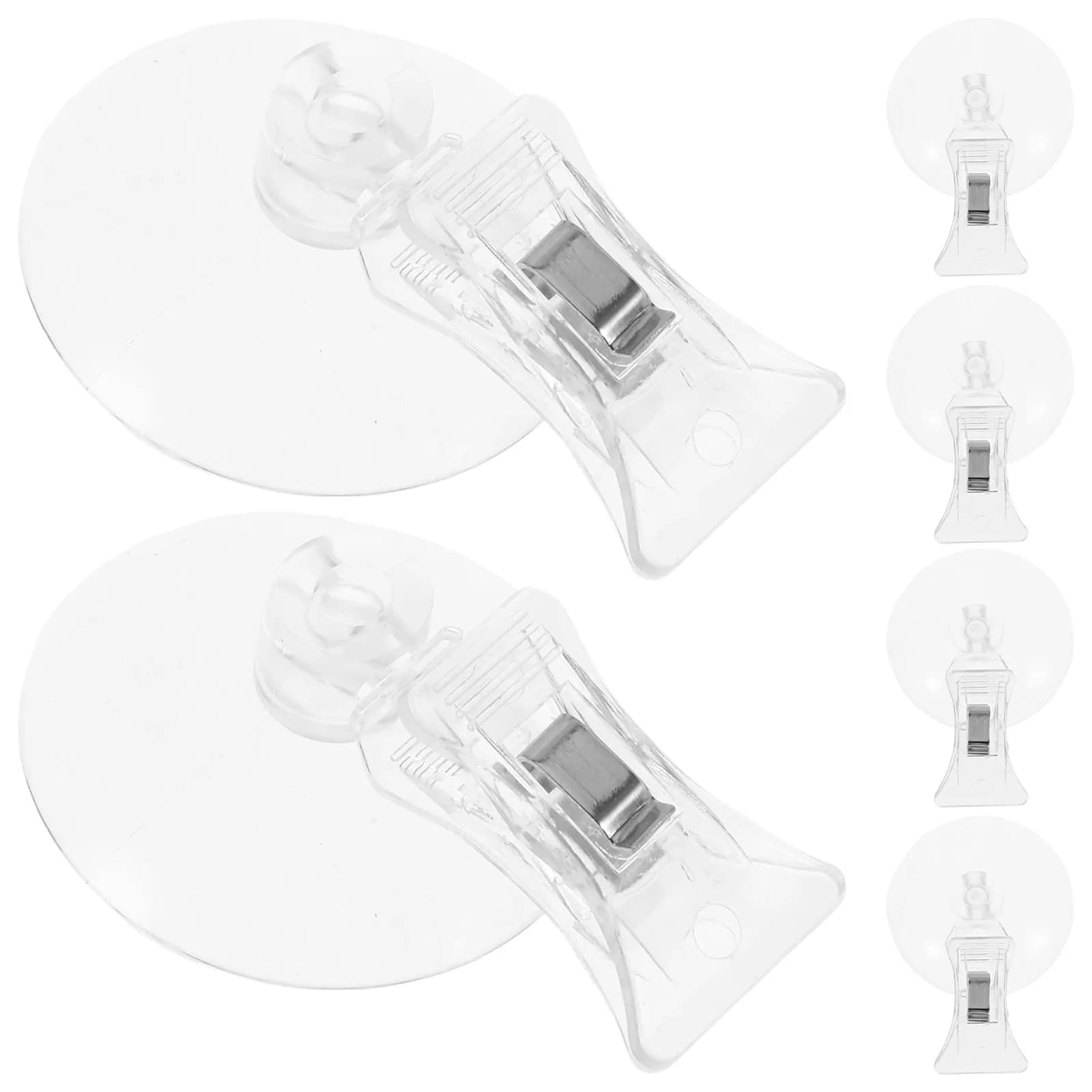 Set di 6 clip a ventosa, ganci a forte aspirazione, portaetichette multiuso in plastica trasparente per l'esposizione in vetrina