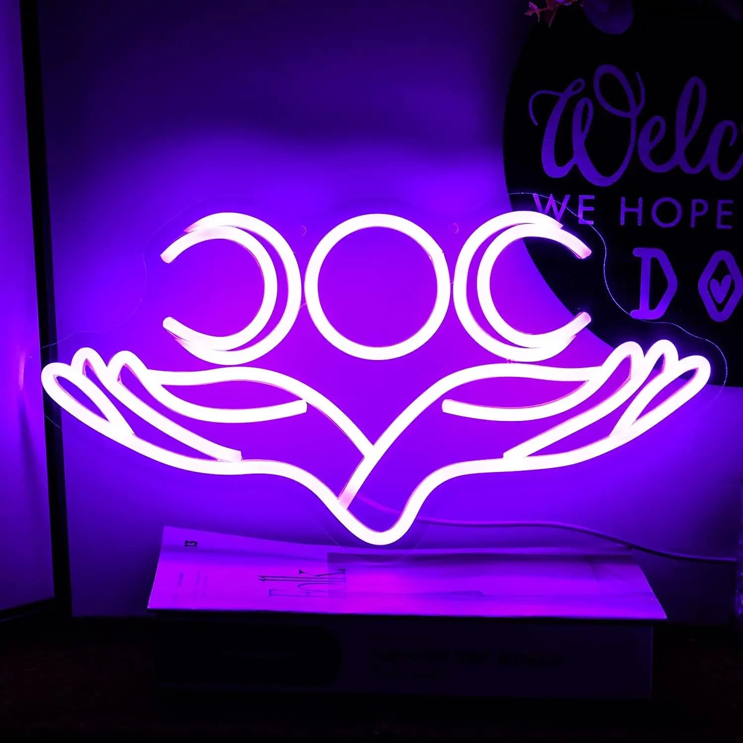 Insegna al neon Witchy Triple Moon per decorazione da parete, luce calda e colorata abbagliante, stimolante per feste, infonde atmosfera.