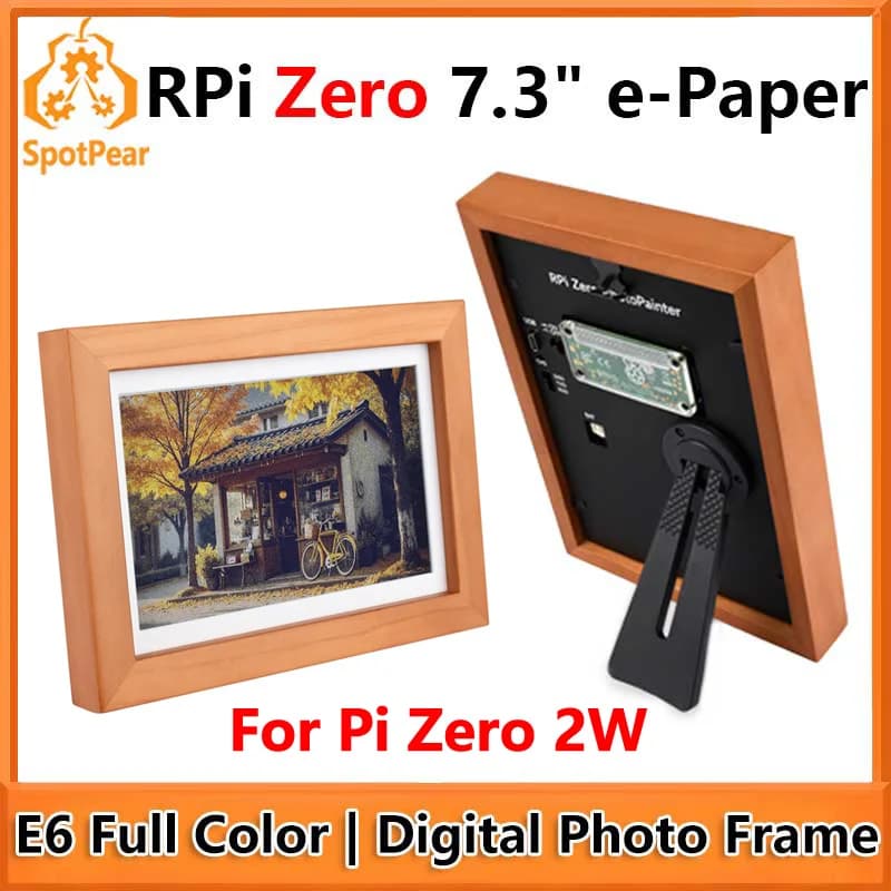 Raspberry Pi Zero Pi0 Digital Photo Frame 2 W 7.3 inch E6 Color E Paper Ink Art Poster Calendar RPi Zero-PhotoPainter