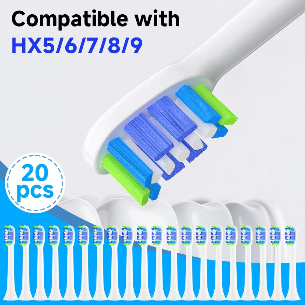 Testine di ricambio per spazzolino da denti da 4/8/12/20 pezzi compatibili con la testina per spazzolino elettrico Philips 5100 5300 6100 6500 ecc.