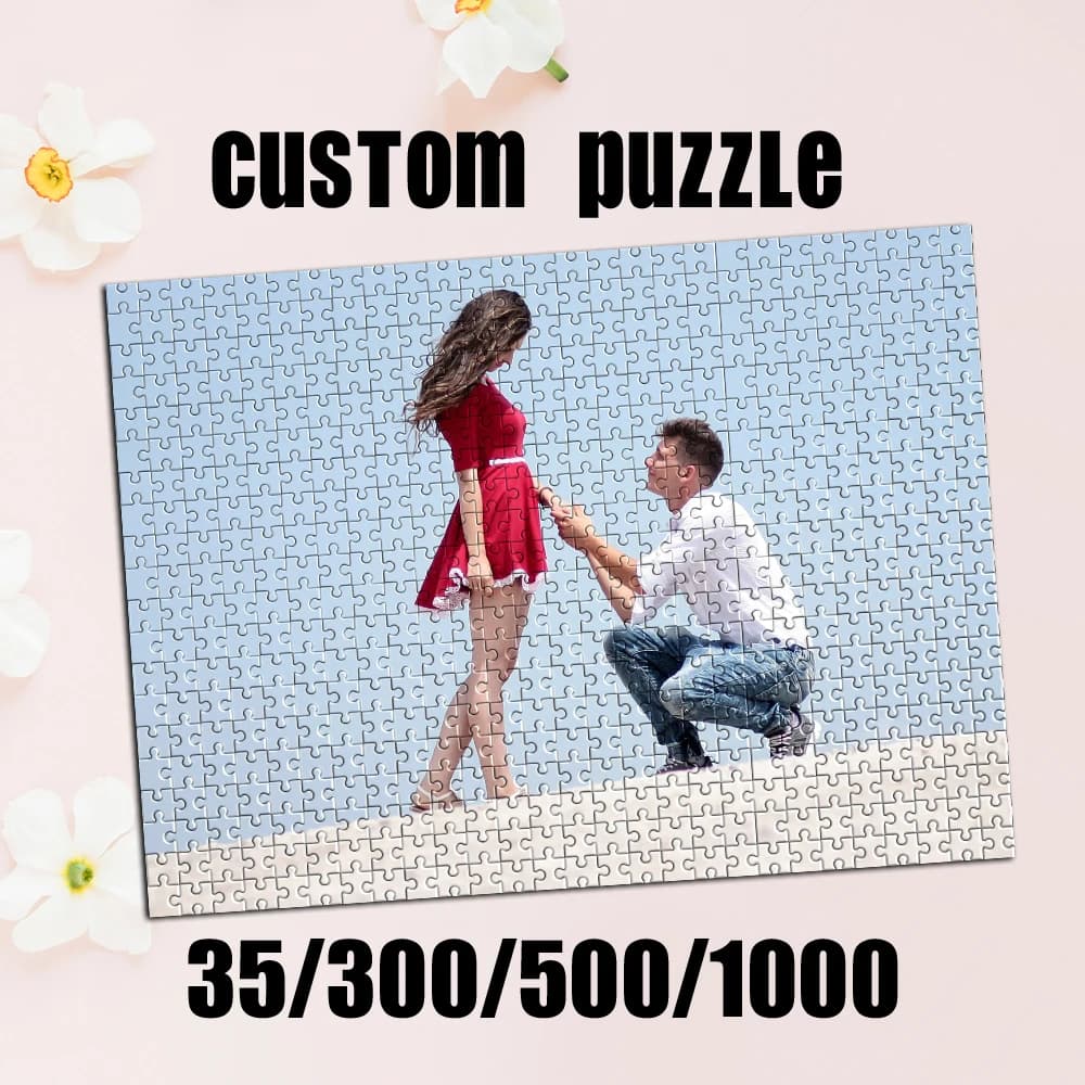 Puzzle Fotografico Personalizzato con Tema Proposta al Mare, Scatola Puzzle con Foto Ricordo, Regalo Personalizzato