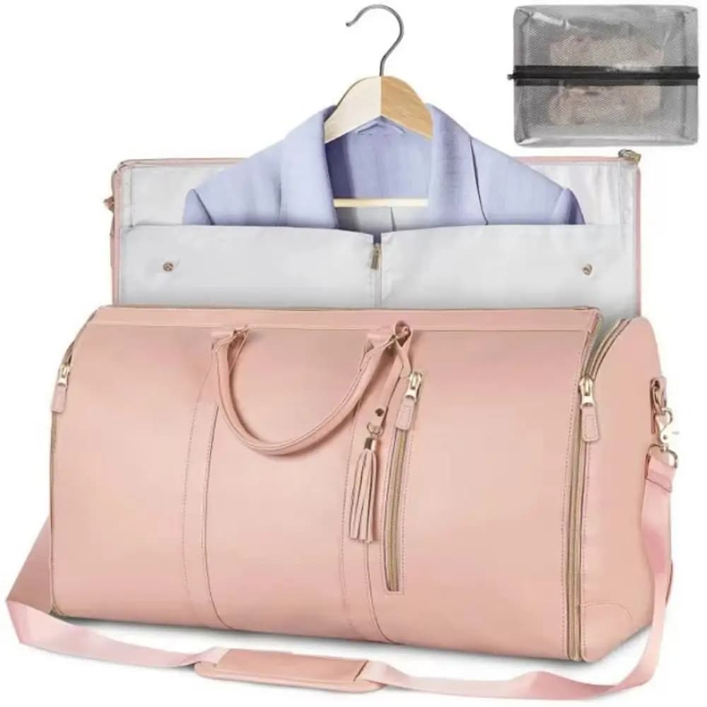 Foldable Travel Clothing Bag Large Capacity Portable Laundry Carrier Comfortable Handle Shoulder Strap Women's Duffel Bag