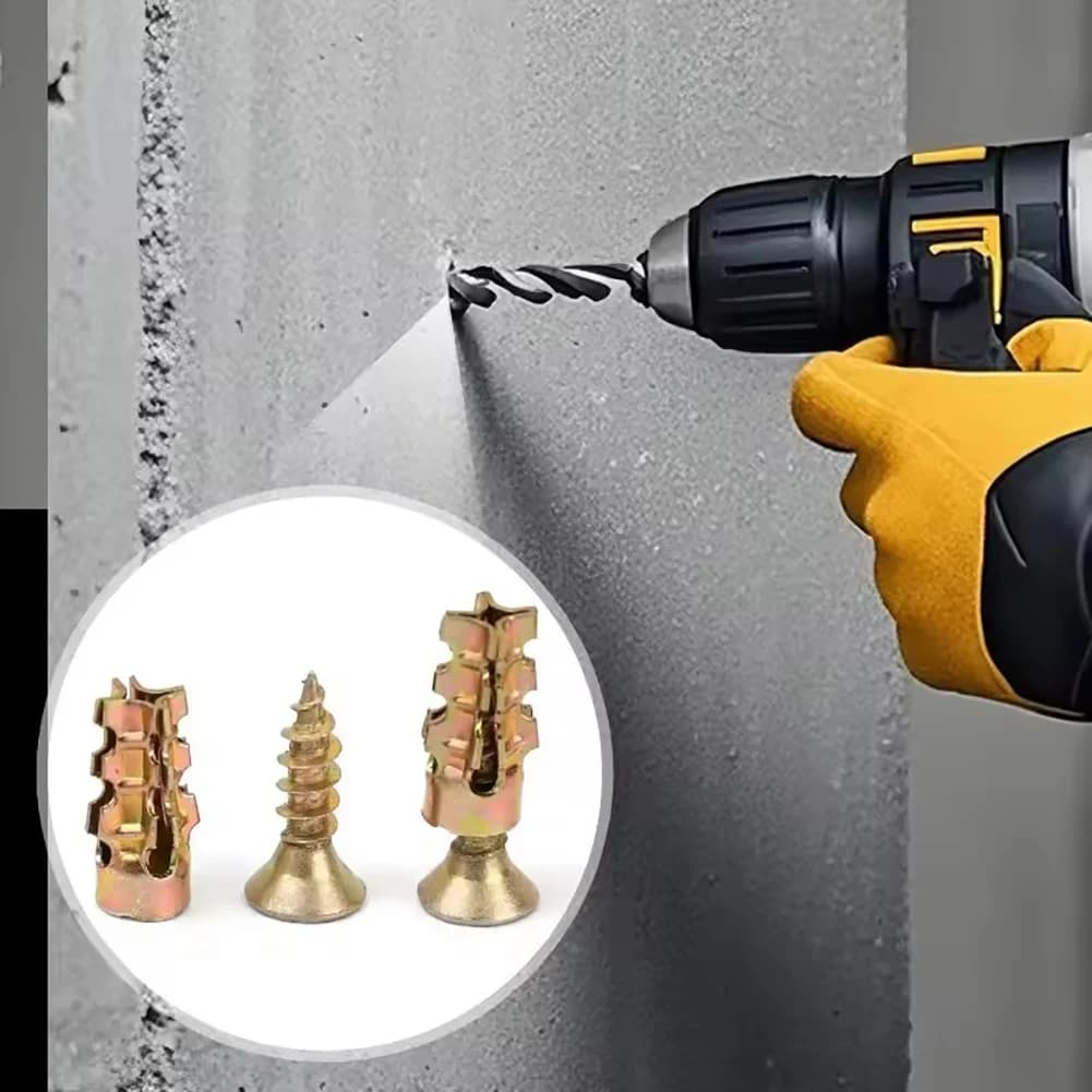 Anchors Screw,6*14mm Door Hinge Thread Screws,Versatile Stone Tile Cabinet Partition Hinge Expansion Screw,for House Decoration