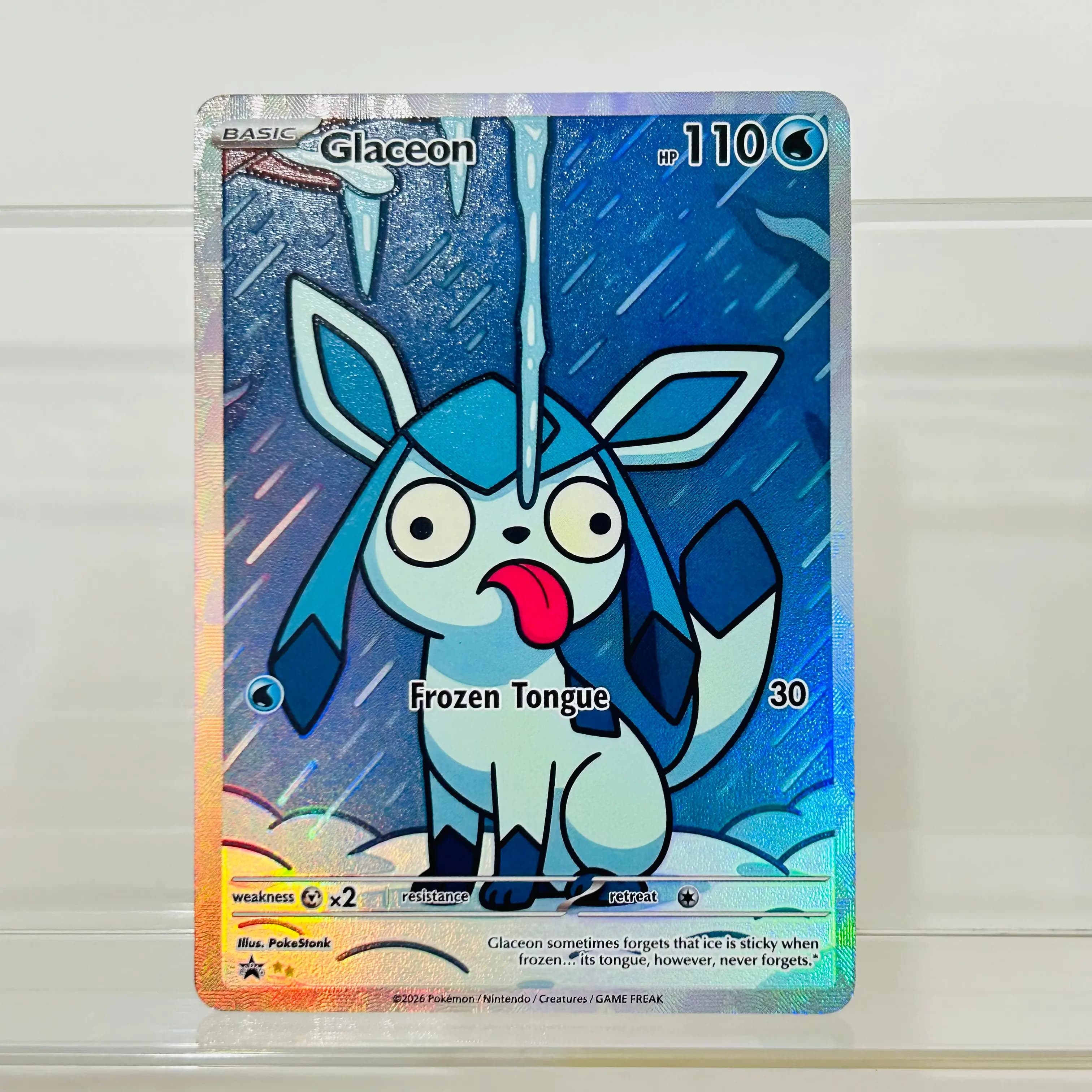 Glaceon English Version DIY Holographic Texture Card Collectible Grade Premium Anime Collection Card