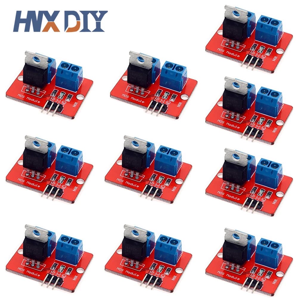 10 pz IRF520 MOS modulo Driver PWM Dimmer 0-24V pulsante Mosfet superiore IRF 520 per Arduino MCU ARM Raspberry pi