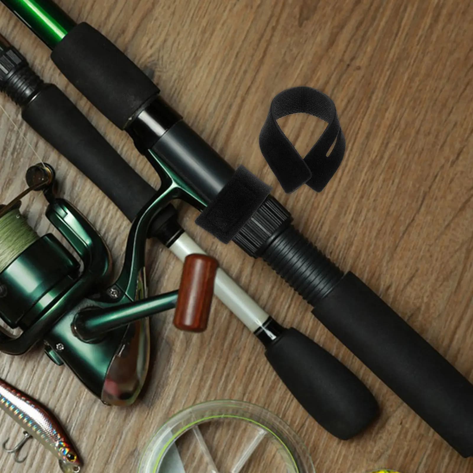 Set di 5 Cinghie per Canna da Pesca in Nylon, Regolabili ed Elastiche, Antiscivolo per Trasporto e Conservazione, per Canne da Pesca e Attrezzatura da Pesca