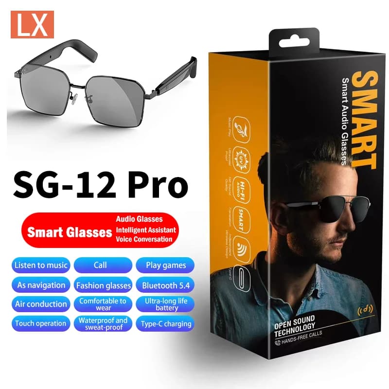 New Original Smart Goggles Headset Wireless Bluetooth Sunglasses Open Air Sports Earphone HD Microphone Called Headphones Ladies Glasses