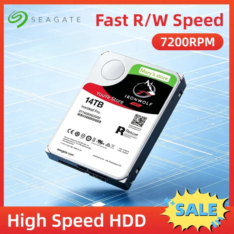 New FOR Seagate OEM 14TB IronWolf 3.5" SATA3 NAS Hard Drive 6GB/s 7200RPM New NAS RAID Storage Hard Drive CMR