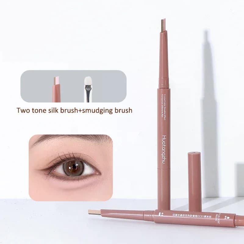 Colorful Natural Waterproof Silk Effect, Illuminating and Shadow Contour Eyes 2-in-1, Cosmetic for Makeup Eyes