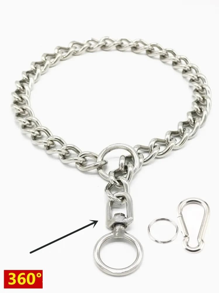 Collare per cani da compagnia con catena a maglie jack senza nodo in acciaio inossidabile 304 al 100% 2,5-5 mm di diametro 35-80 cm perimetrale