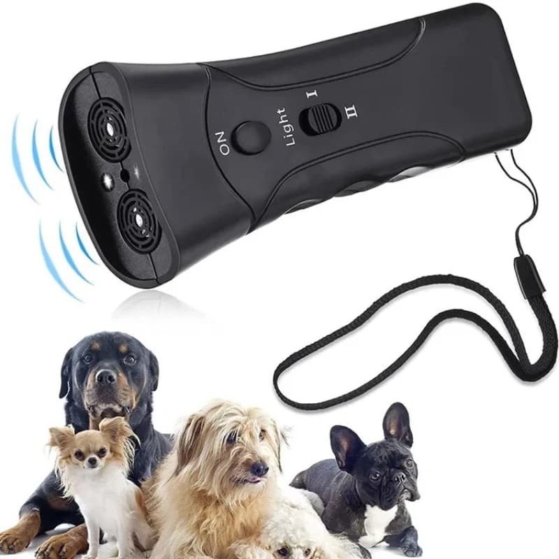 Dispositivo ad ultrasuoni anti-abbaio per cani con luce LED, per l'addestramento degli animali domestici