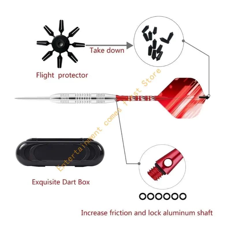 1 set freccette professionali con punta in acciaio, set aghi per freccette in metallo con custodia per il trasporto 55KD