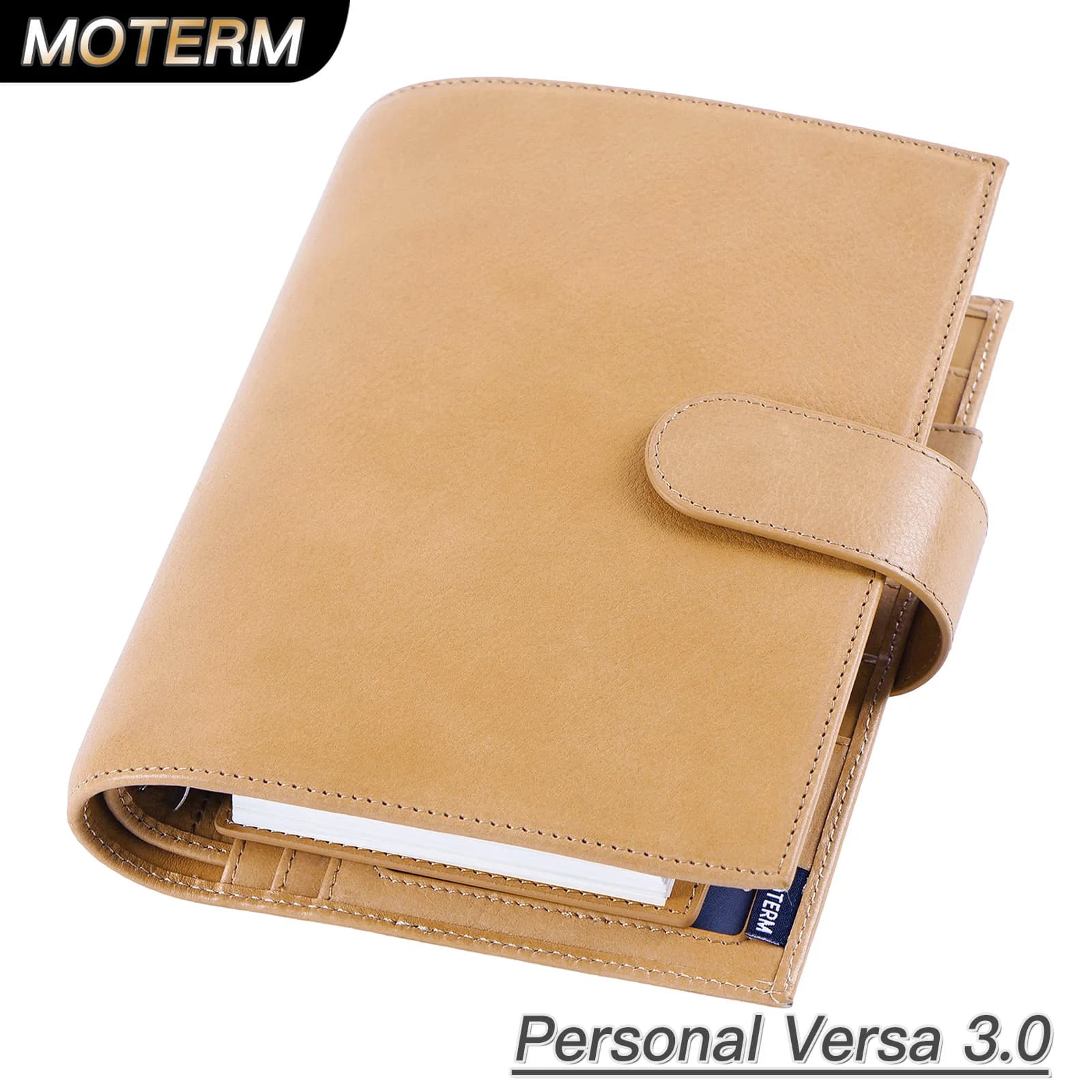 Moterm Personal Versa 3.0 Rings Planner Notebook in pelle conciata al vegetale pieno fiore con anelli da 25 mm Organizer Agenda Journal