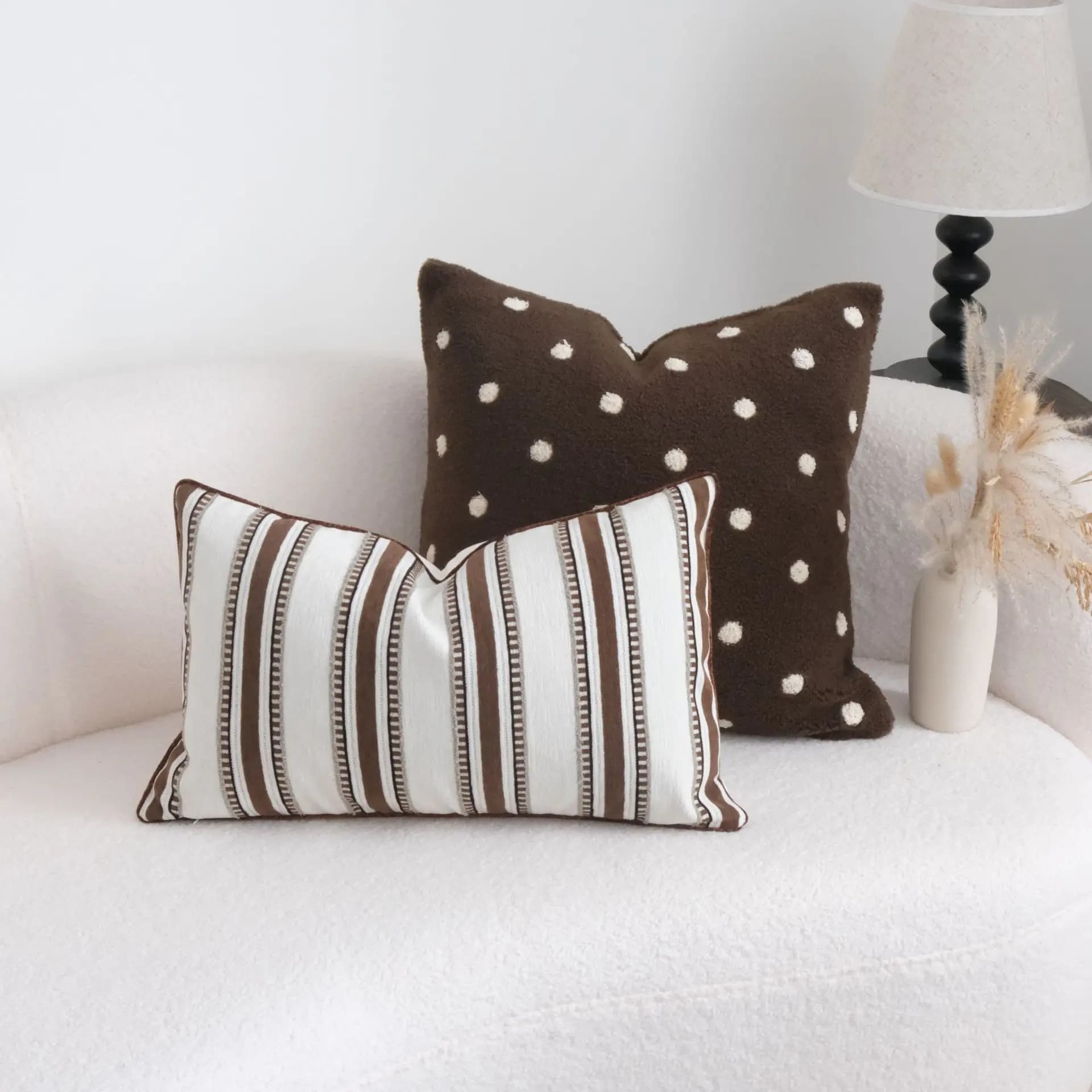 Fodera per cuscino Maillard marrone caffè Federa per cuscino jacquard geometrica retrò Wabi Sabi Fodere per cuscini Decorativi Moderni per la casa di lusso
