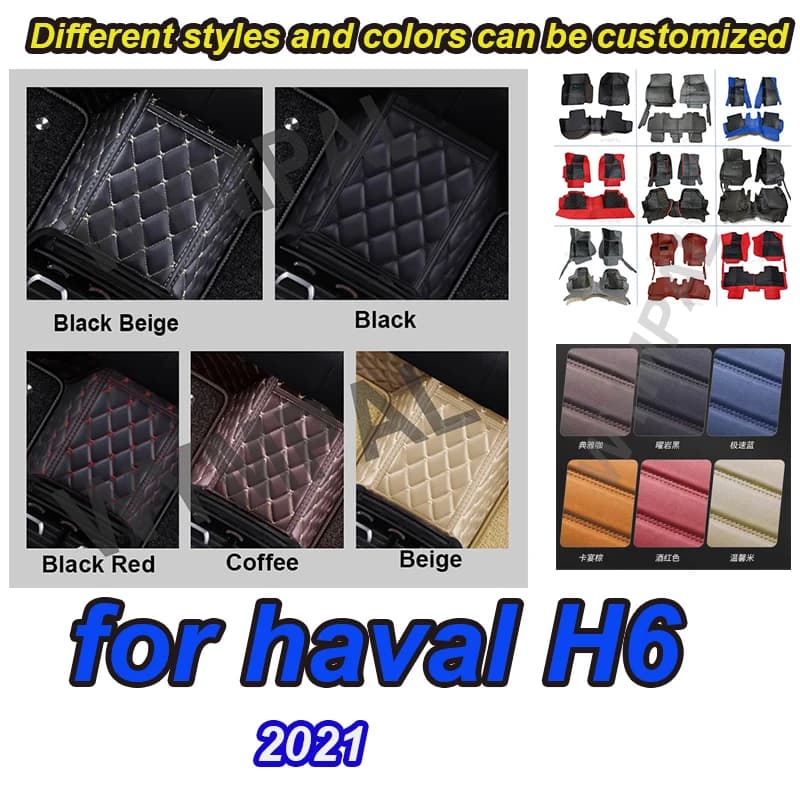 LUXURI Tappetini per auto per haval H6 2021 Tappetini per auto personalizzati Copri tappeti per automobili Accessori interni