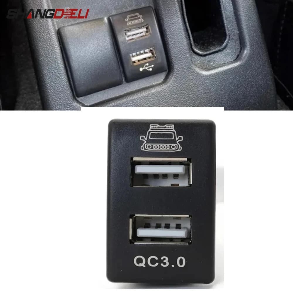 1PC For Suzuki Jimny Modified Double QC3.0 USB Charger Charger Adapter Phone Charge Adapter Taken Auto Accessories